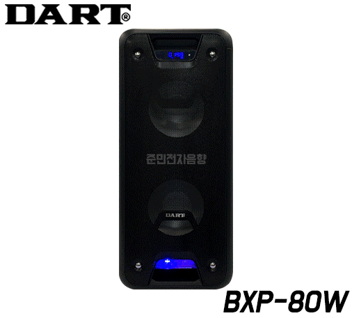 BXP-80W/DART/블루투스/USB/SD Card/AUX/AUX OUT/ LED라이트/충전식/ 버스킹/라이브/색소폰/공연/노래강사/포터블 올인원시스템/출력300W